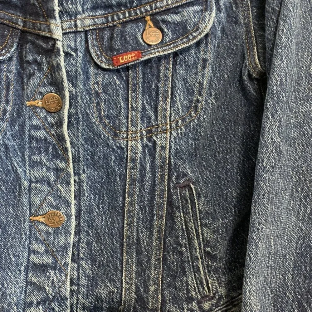 Vintage Lee Riders Stone Wash Trucker Denim Jacket VTG l 12 MODERN Small 80s